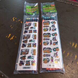 Moon Halloween Decorate Your Own Pencil Kits 2 Packs 12 Pencils Stickers PO-103